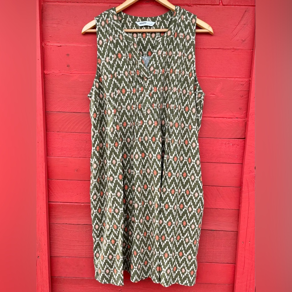 💜Sonoma linen Sleeveless tunic midi Dress